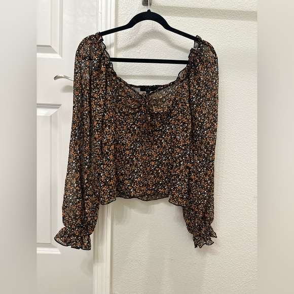 Lulu's Black and Orange Blouse - Picture 2 of 5